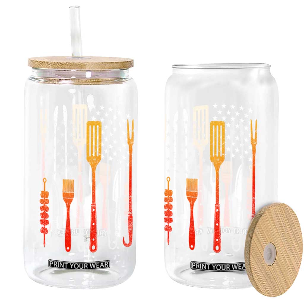Bbq Smoker Glass Can Barbecue Chef Smoking Tools Grilling Pit Master USA Flag TS10 Print Your Wear