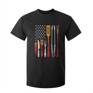 Bbq Smoker T Shirt For Kid Barbecue Chef Smoking Tools Grilling Pit Master USA Flag TS10 Black Print Your Wear