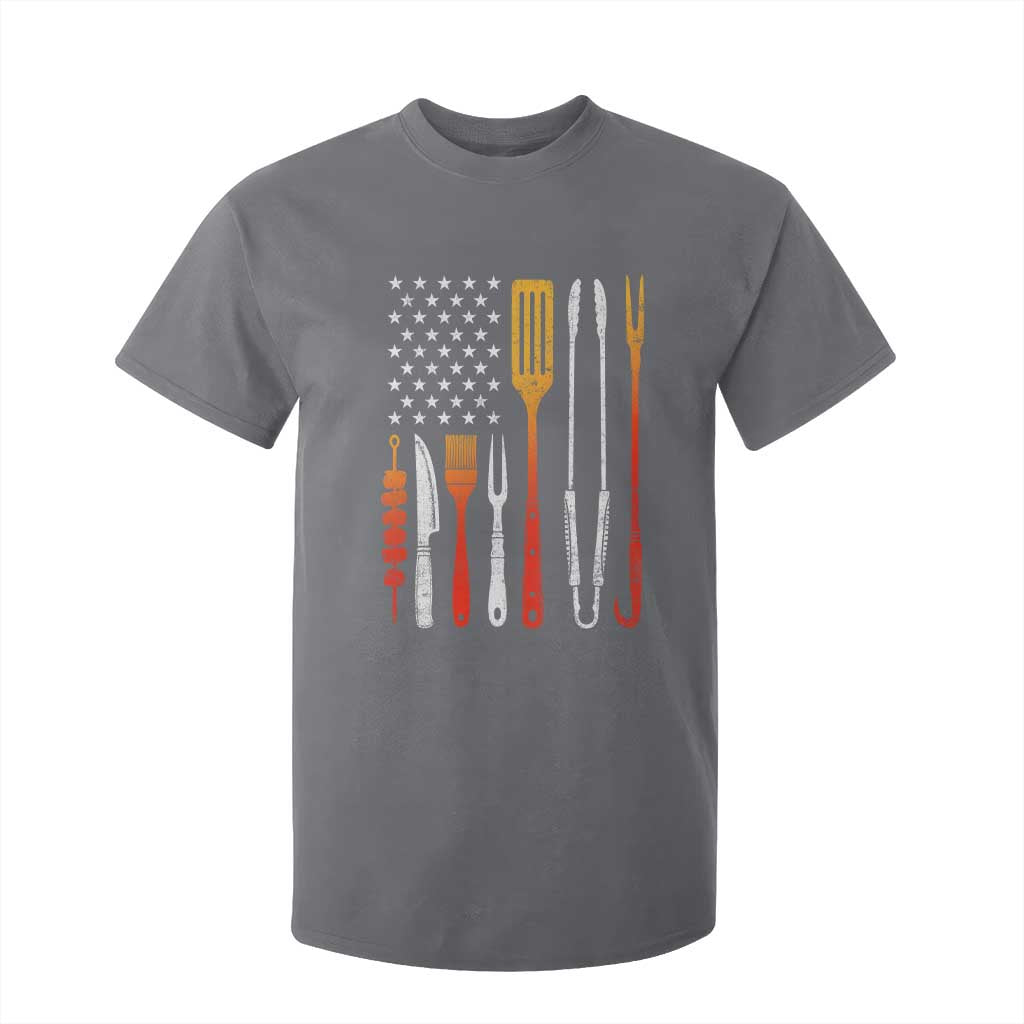 Bbq Smoker T Shirt For Kid Barbecue Chef Smoking Tools Grilling Pit Master USA Flag TS10 Charcoal Print Your Wear