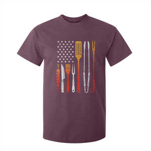 Bbq Smoker T Shirt For Kid Barbecue Chef Smoking Tools Grilling Pit Master USA Flag TS10 Maroon Print Your Wear
