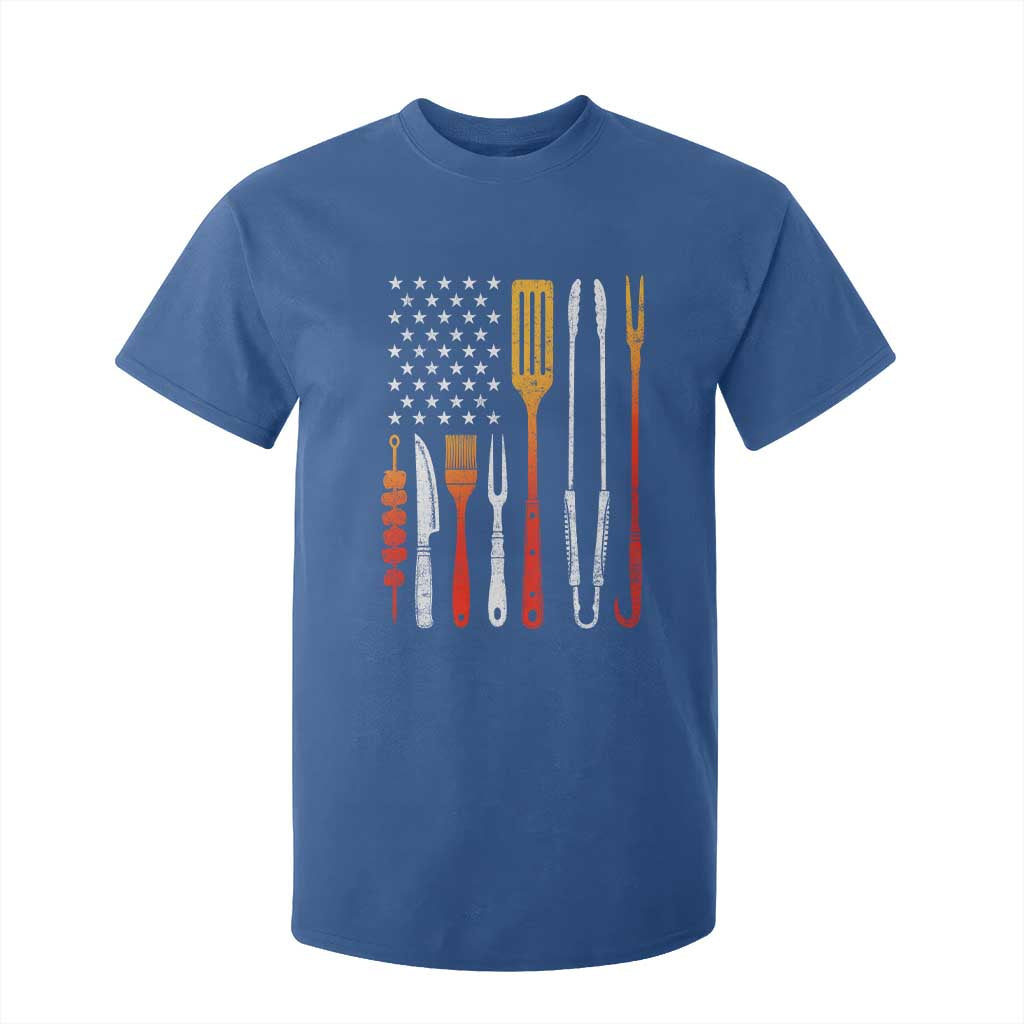 Bbq Smoker T Shirt For Kid Barbecue Chef Smoking Tools Grilling Pit Master USA Flag TS10 Royal Blue Print Your Wear