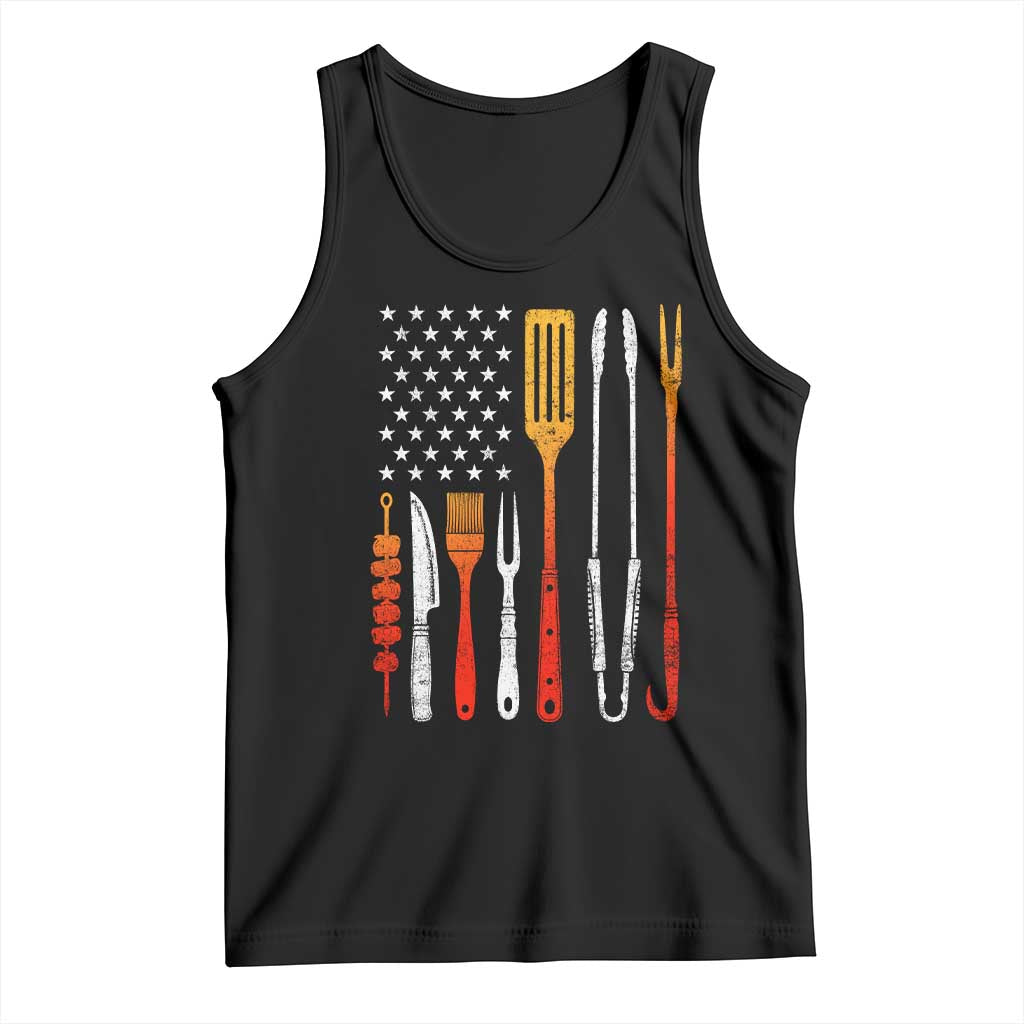 Bbq Smoker Tank Top Barbecue Chef Smoking Tools Grilling Pit Master USA Flag TS10 Black Print Your Wear