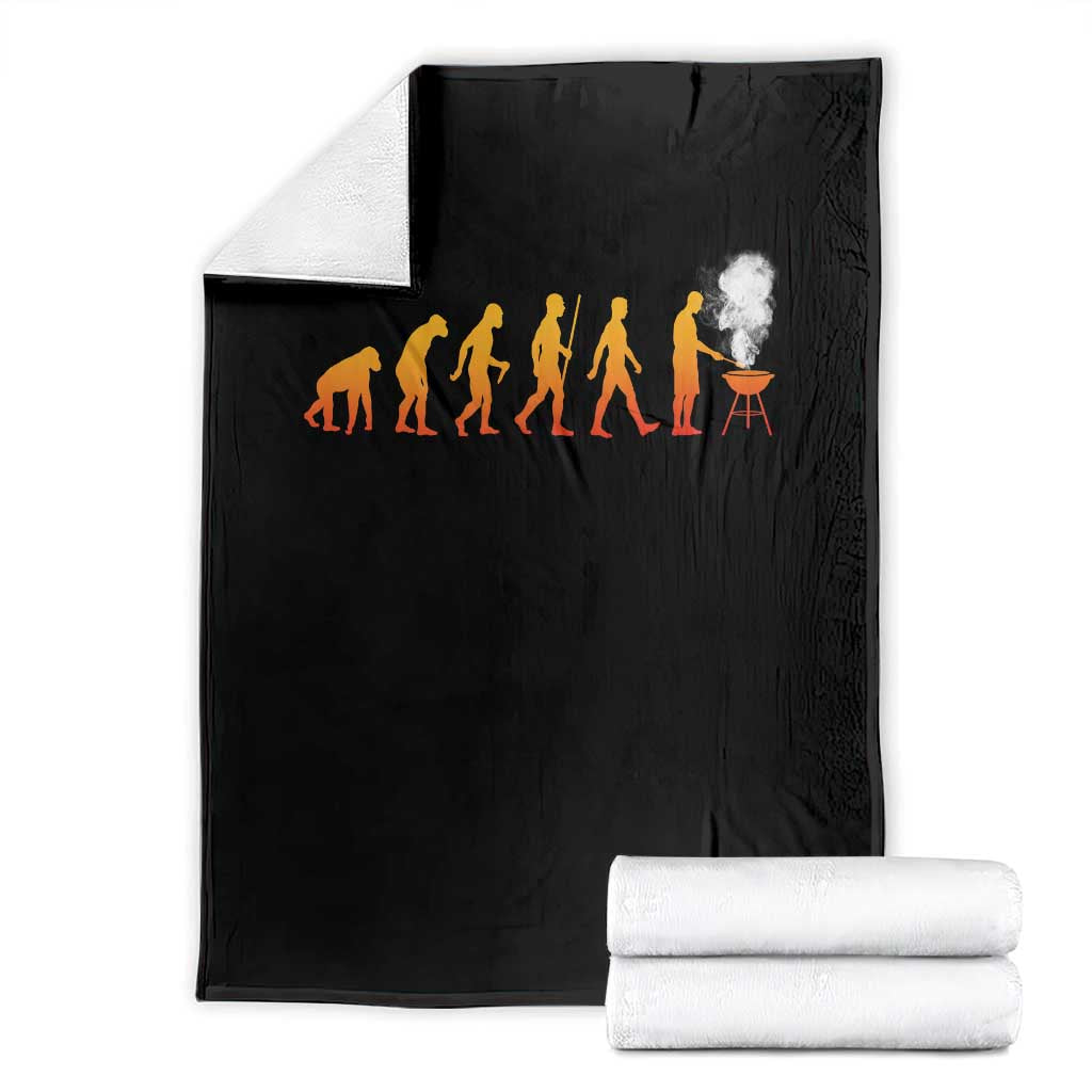 Funny BBQ Throw Blanket Evolution Of Grill Master Grilling Gifts Meat Smoking TS10 Black Print Your Wear