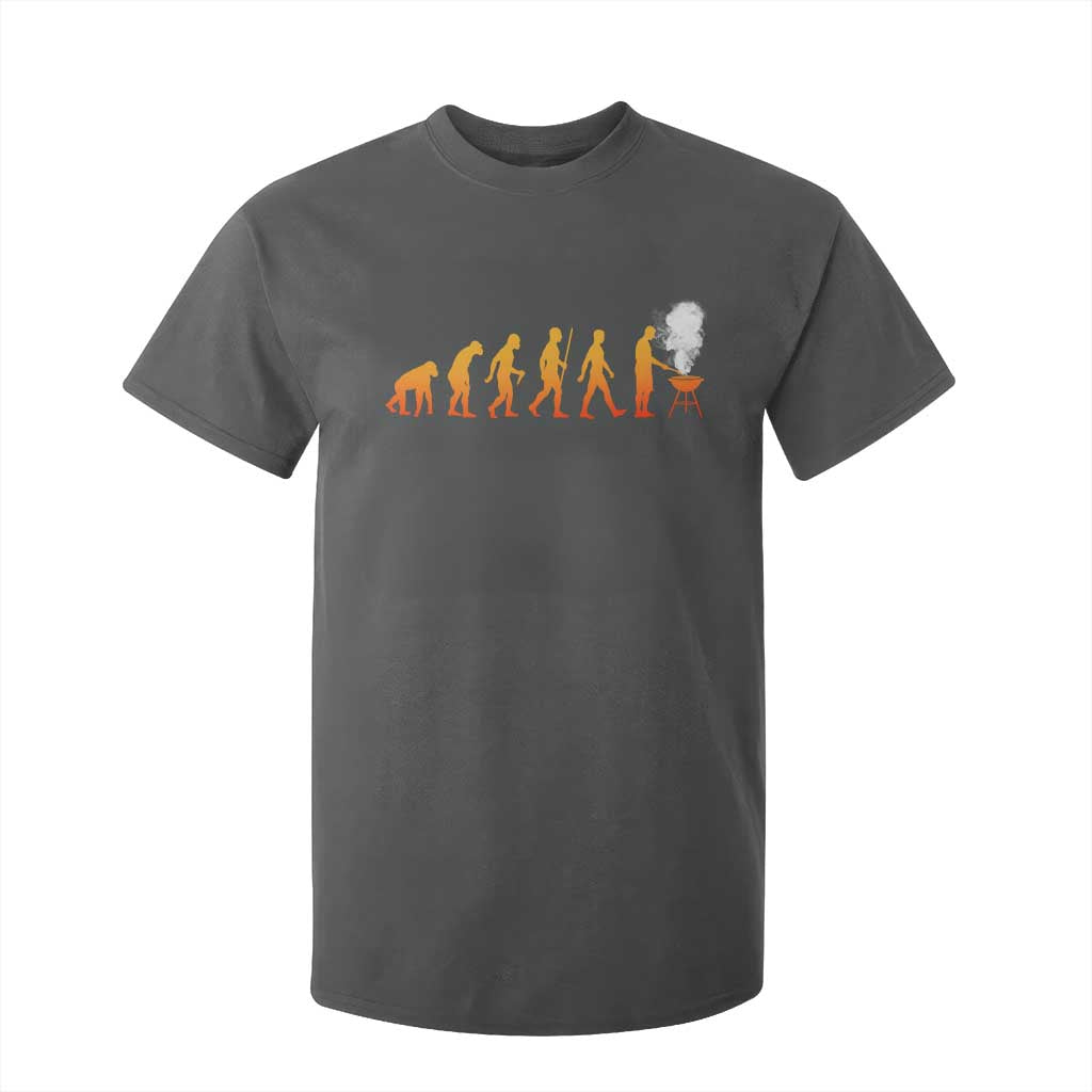 Funny BBQ T Shirt For Kid Evolution Of Grill Master Grilling Gifts Meat Smoking TS10 Dark Heather Print Your Wear