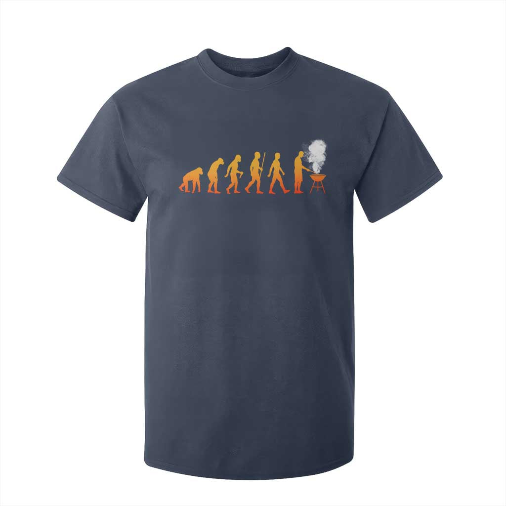 Funny BBQ T Shirt For Kid Evolution Of Grill Master Grilling Gifts Meat Smoking TS10 Navy Print Your Wear