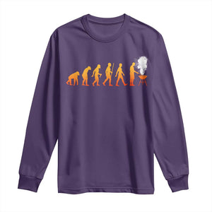 Funny BBQ Long Sleeve Shirt Evolution Of Grill Master Grilling Gifts Meat Smoking TS10 Purple Print Your Wear