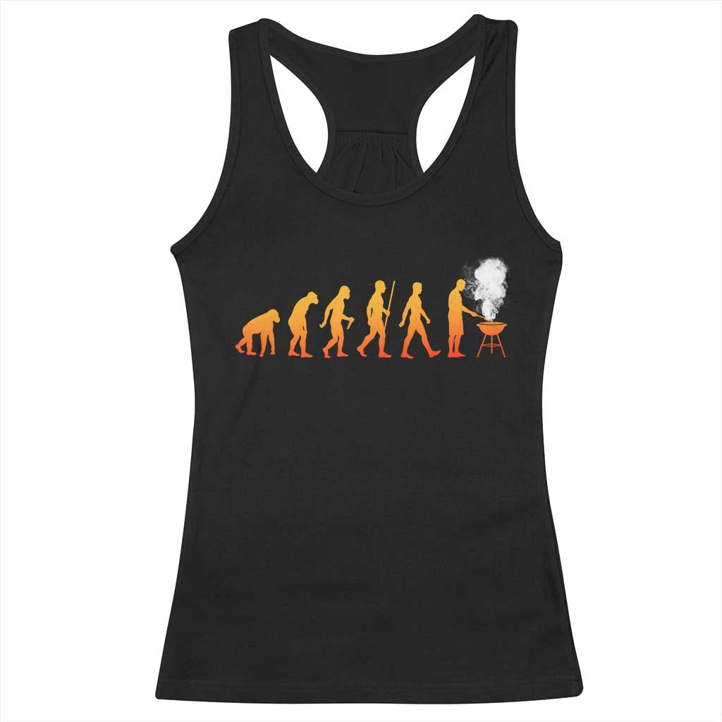 Funny BBQ Racerback Tank Top Evolution Of Grill Master Grilling Gifts Meat Smoking TS10 Black Print Your Wear
