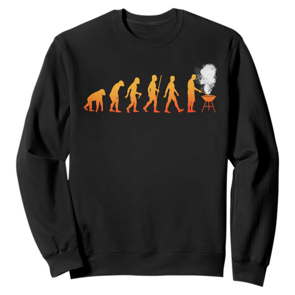 Funny BBQ Sweatshirt Evolution Of Grill Master Grilling Gifts Meat Smoking TS10 Black Print Your Wear