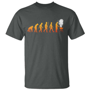 Funny BBQ T Shirt Evolution Of Grill Master Grilling Gifts Meat Smoking TS10 Dark Heather Print Your Wear