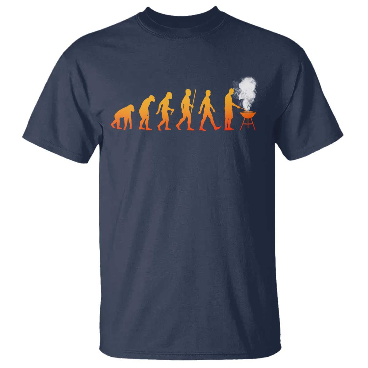 Funny BBQ T Shirt Evolution Of Grill Master Grilling Gifts Meat Smoking TS10 Navy Print Your Wear