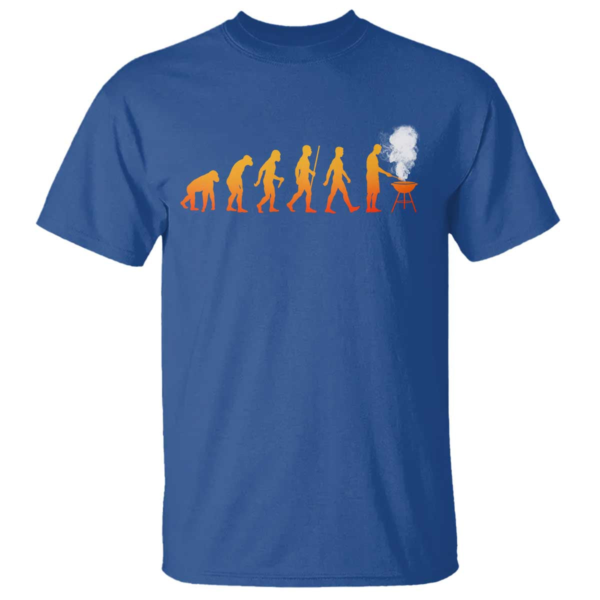 Funny BBQ T Shirt Evolution Of Grill Master Grilling Gifts Meat Smoking TS10 Royal Blue Print Your Wear