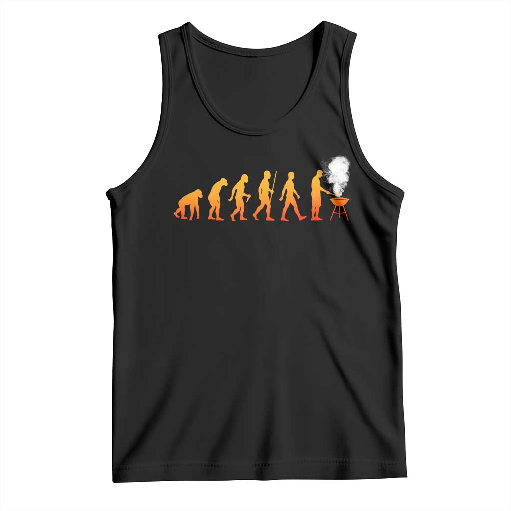 Funny BBQ Tank Top Evolution Of Grill Master Grilling Gifts Meat Smoking TS10 Black Print Your Wear