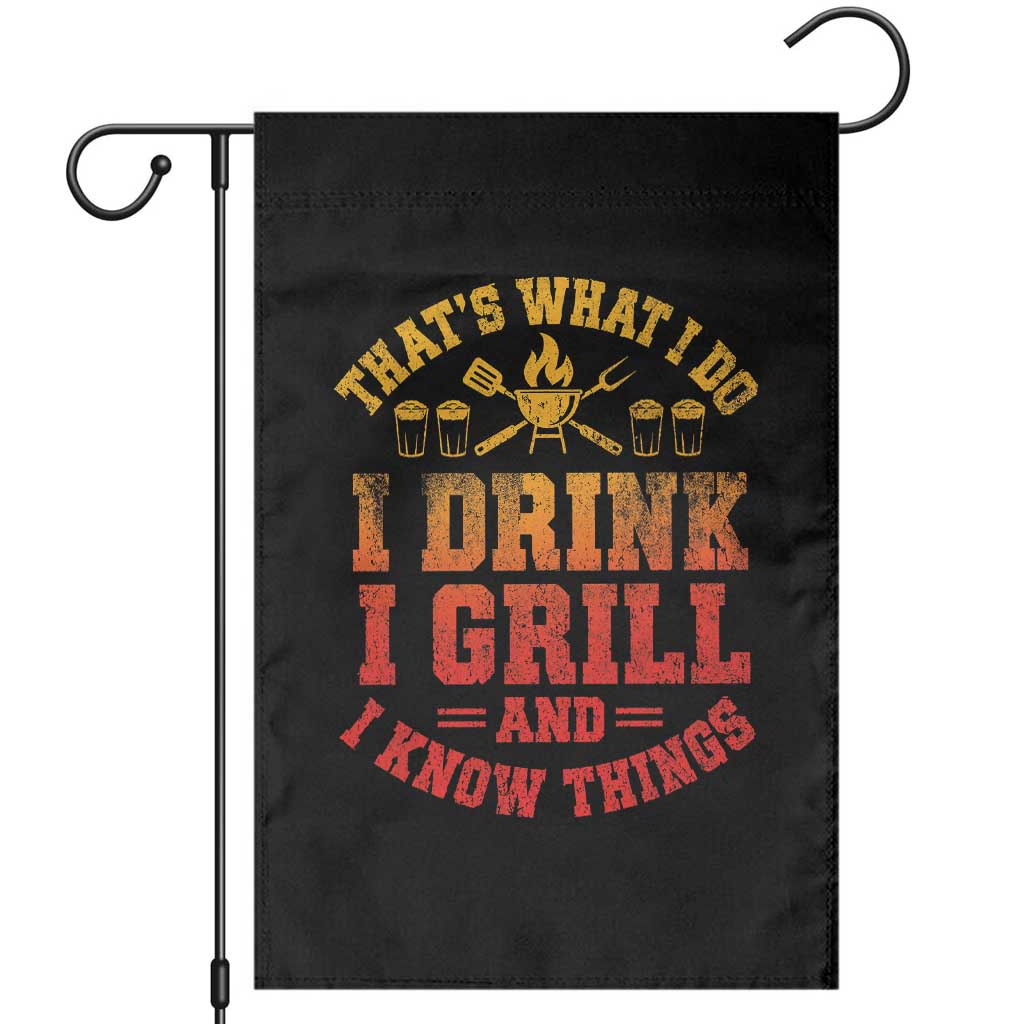 I Drink I Grill Garden Flag Funny Bbq Grilling Barbecue Beer Lovers TS10 Black Print Your Wear