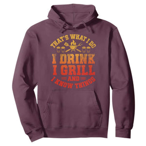 I Drink I Grill Hoodie Funny Bbq Grilling Barbecue Beer Lovers TS10 Maroon Print Your Wear