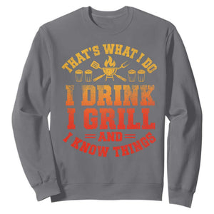 I Drink I Grill Sweatshirt Funny Bbq Grilling Barbecue Beer Lovers TS10 Charcoal Print Your Wear