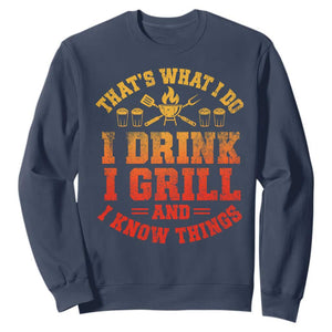 I Drink I Grill Sweatshirt Funny Bbq Grilling Barbecue Beer Lovers TS10 Navy Print Your Wear