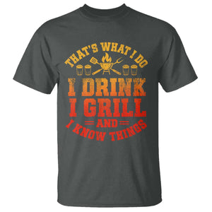 I Drink I Grill T Shirt Funny Bbq Grilling Barbecue Beer Lovers TS10 Dark Heather Print Your Wear