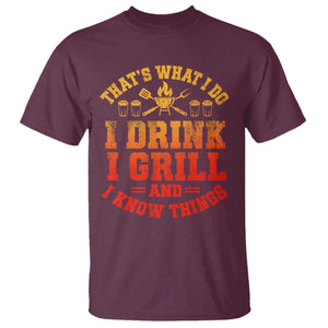 I Drink I Grill T Shirt Funny Bbq Grilling Barbecue Beer Lovers TS10 Maroon Print Your Wear