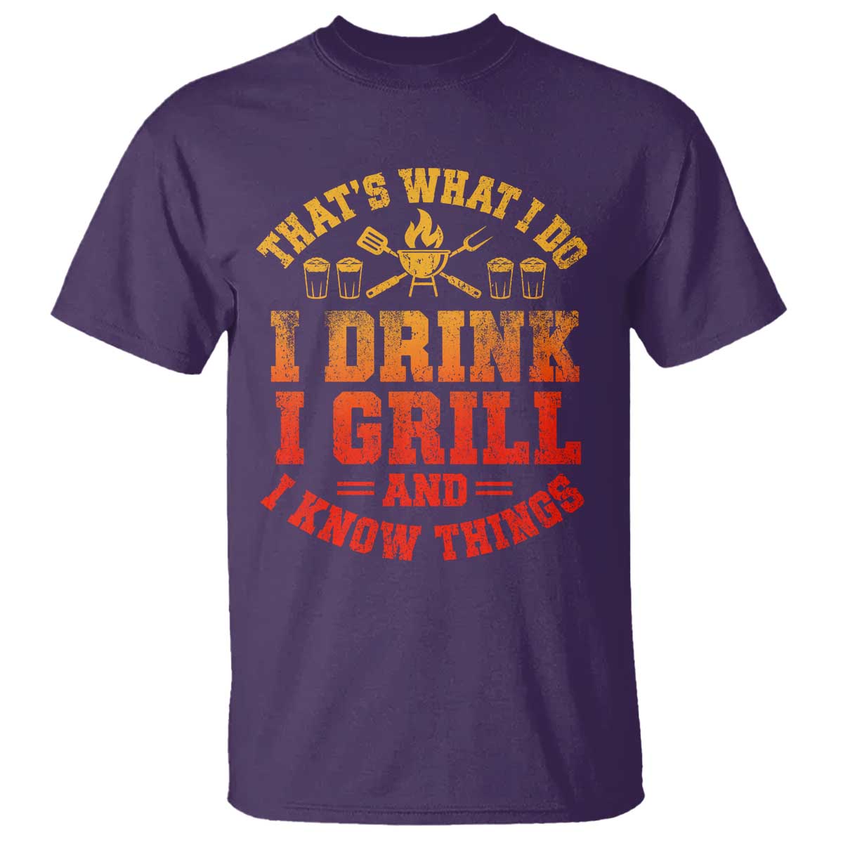 I Drink I Grill T Shirt Funny Bbq Grilling Barbecue Beer Lovers TS10 Purple Print Your Wear