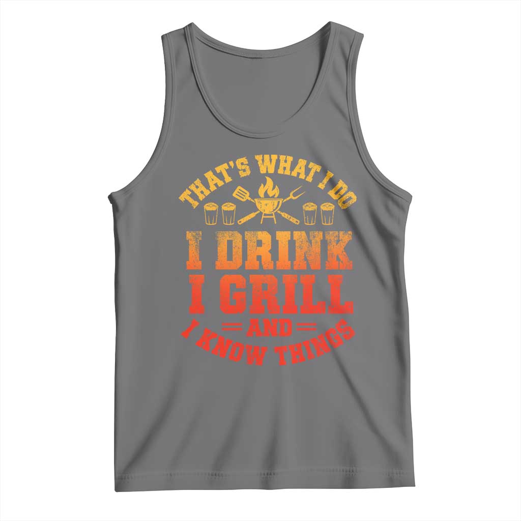 I Drink I Grill Tank Top Funny Bbq Grilling Barbecue Beer Lovers TS10 Black Heather Print Your Wear