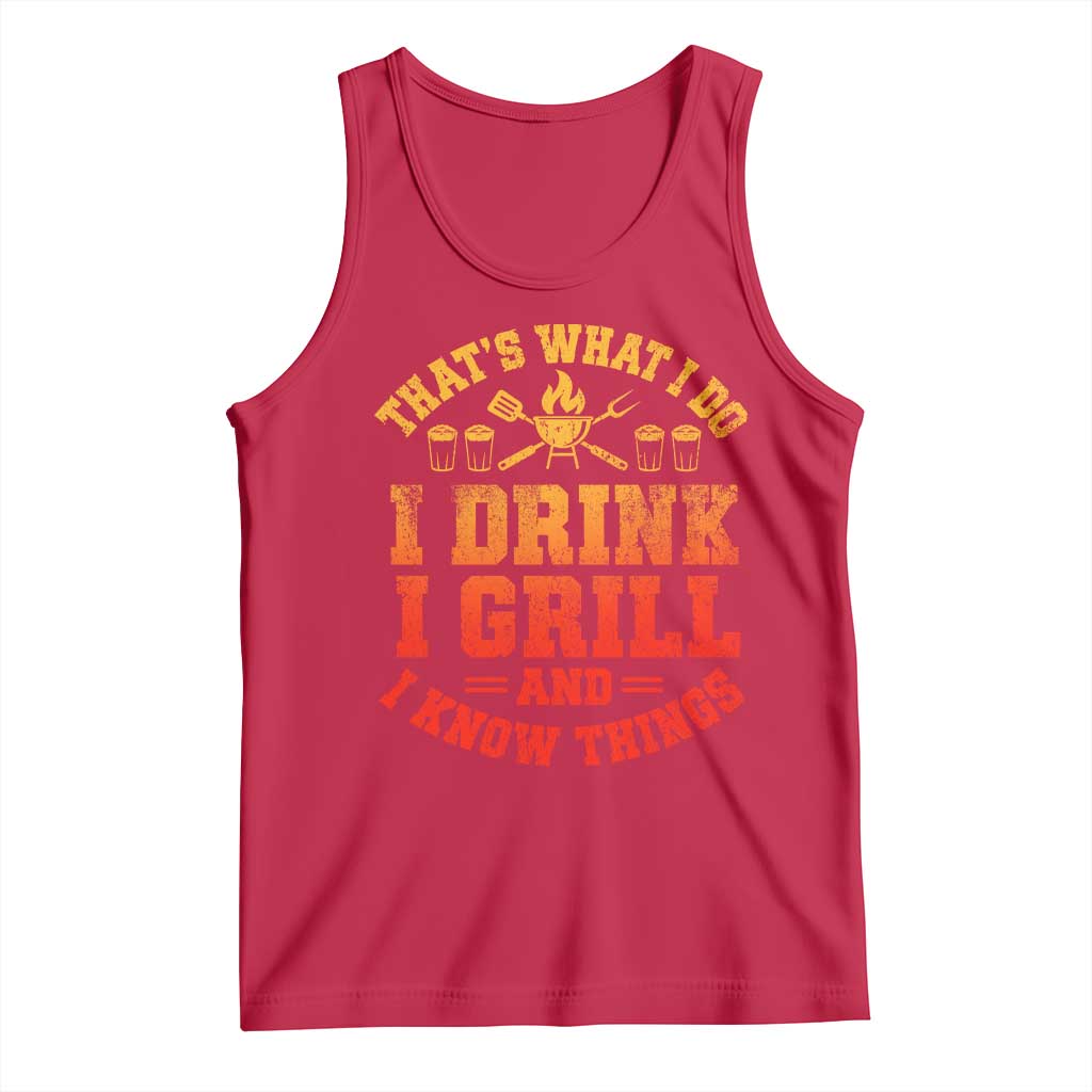 I Drink I Grill Tank Top Funny Bbq Grilling Barbecue Beer Lovers TS10 Red Print Your Wear