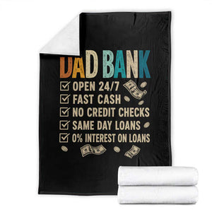 Funny Dad Throw Blanket Retro Dad Bank Fathers Day TS10 Black Print Your Wear