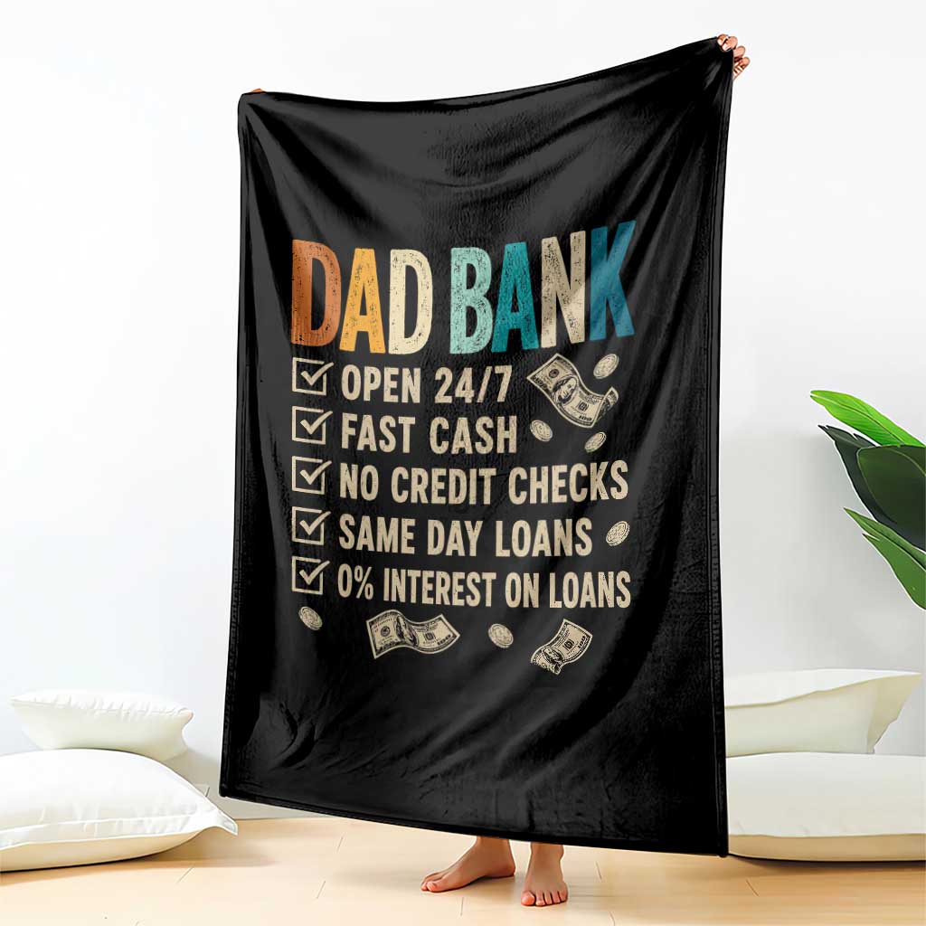 Funny Dad Throw Blanket Retro Dad Bank Fathers Day TS10 Print Your Wear