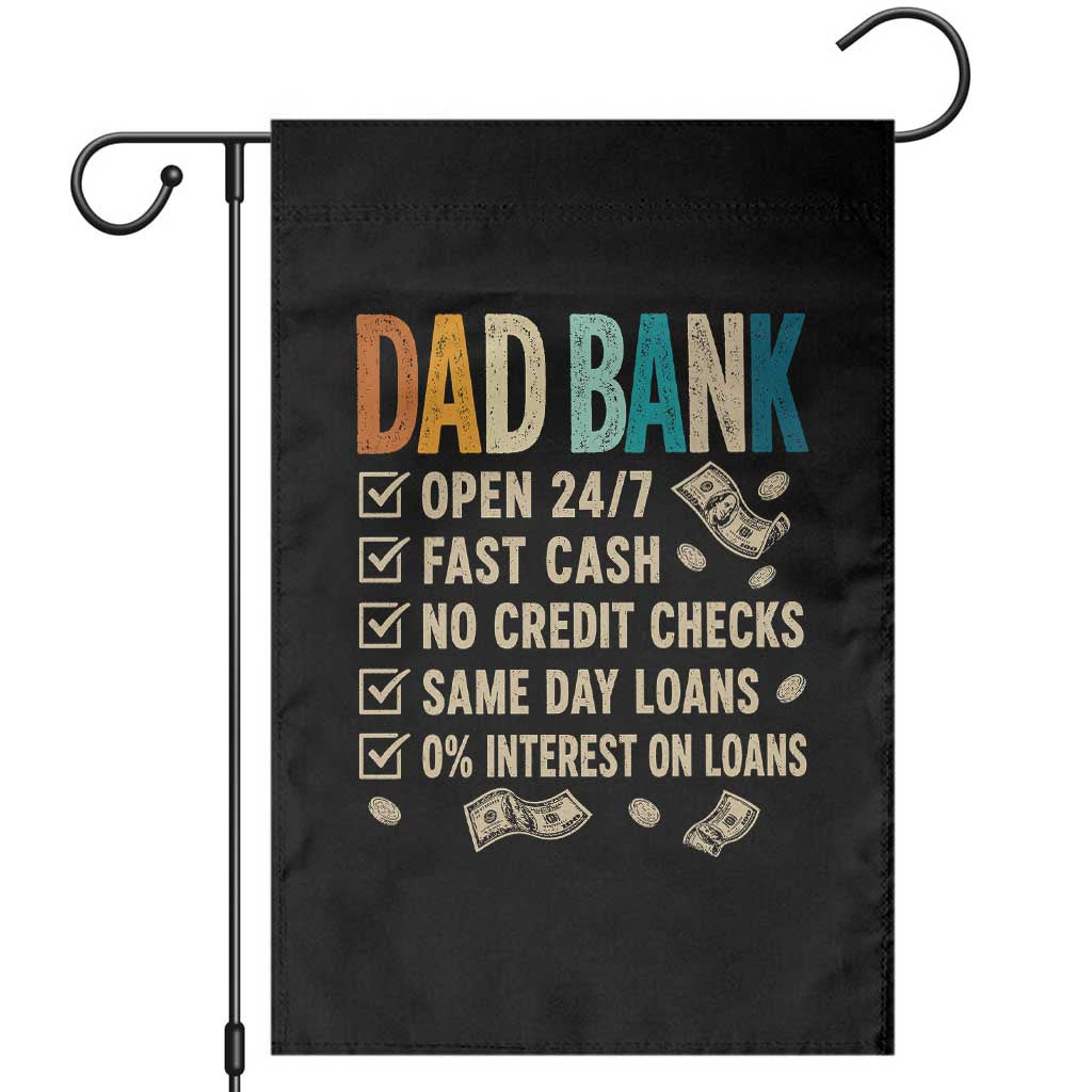 Funny Dad Garden Flag Retro Dad Bank Fathers Day TS10 Black Print Your Wear