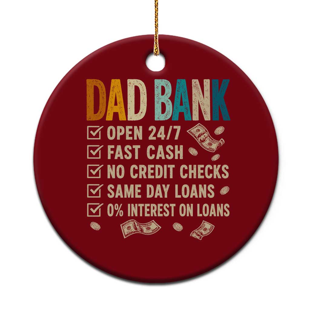 Funny Dad Ceramic Ornament Retro Dad Bank Fathers Day TS10 1pc Red Print Your Wear