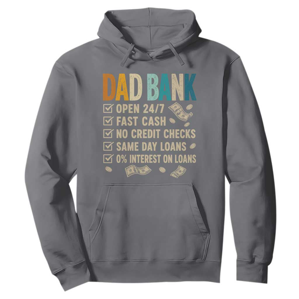 Funny Dad Hoodie Retro Dad Bank Fathers Day TS10 Charcoal Print Your Wear