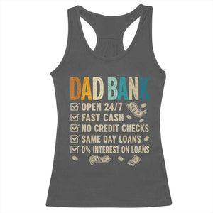 Funny Dad Racerback Tank Top Retro Dad Bank Fathers Day TS10 Dark Heather Print Your Wear