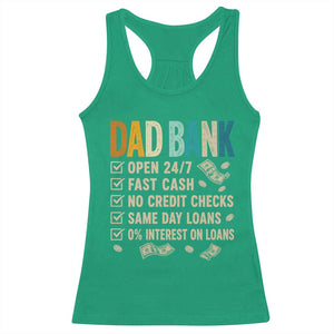 Funny Dad Racerback Tank Top Retro Dad Bank Fathers Day TS10 Irish Green Print Your Wear