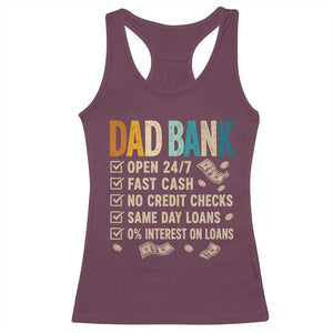 Funny Dad Racerback Tank Top Retro Dad Bank Fathers Day TS10 Maroon Print Your Wear