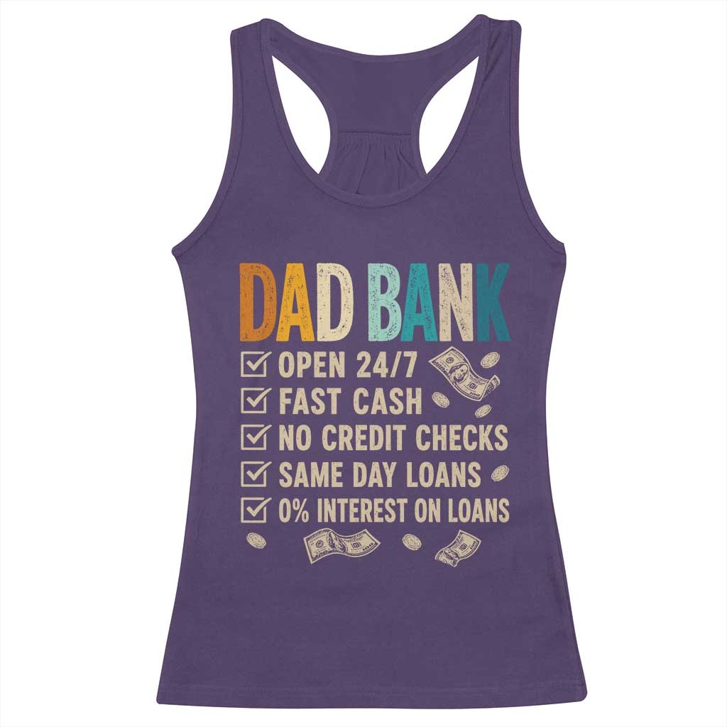 Funny Dad Racerback Tank Top Retro Dad Bank Fathers Day TS10 Purple Print Your Wear