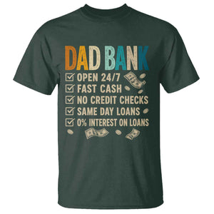 Funny Dad T Shirt Retro Dad Bank Fathers Day TS10 Dark Forest Green Print Your Wear