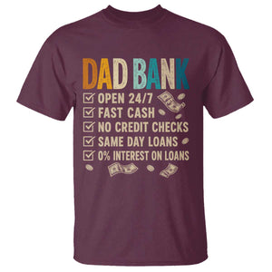 Funny Dad T Shirt Retro Dad Bank Fathers Day TS10 Maroon Print Your Wear