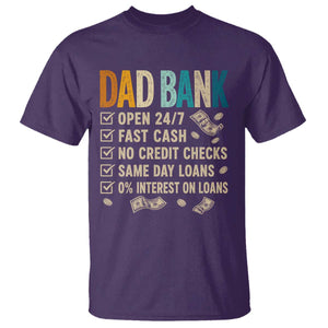 Funny Dad T Shirt Retro Dad Bank Fathers Day TS10 Purple Print Your Wear
