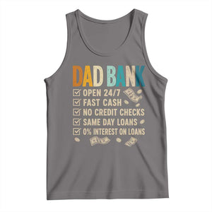Funny Dad Tank Top Retro Dad Bank Fathers Day TS10 Deep Heather Print Your Wear