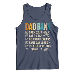 Funny Dad Tank Top Retro Dad Bank Fathers Day TS10 Navy Print Your Wear
