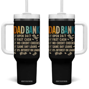 Funny Dad Tumbler With Handle Retro Dad Bank Fathers Day TS10 One Size: 40 oz Black Print Your Wear
