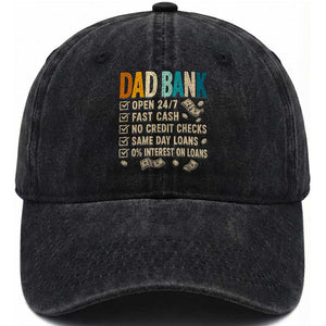 Funny Dad Washed Cotton Baseball Cap Retro Dad Bank Fathers Day TS10 Print Your Wear