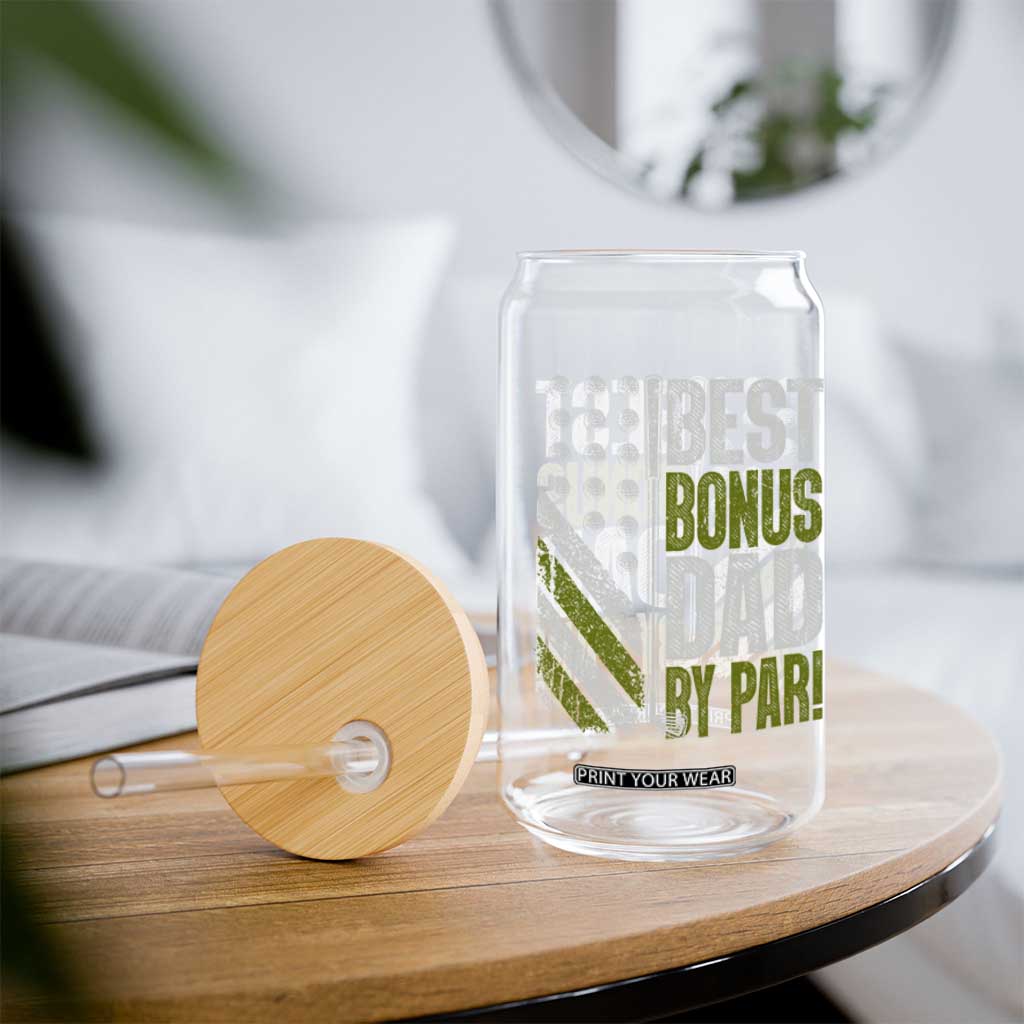 Best Bonus Dad By Par Glass Can Step Dad Golf American Flag Fathers Day Gift For Golfers TS10 Print Your Wear