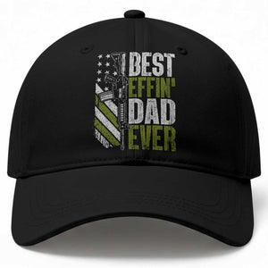 Best Effin Dad Ever Baseball Cap Fathers Day Daddy Gun American Flag TS10 Print Your Wear