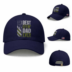 Best Effin Dad Ever Baseball Cap Fathers Day Daddy Gun American Flag TS10 Baseball Cap Universal Fit Dark Blue Print Your Wear