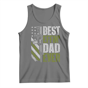 Best Effin Dad Ever Tank Top Fathers Day Daddy Gun American Flag TS10 Black Heather Print Your Wear