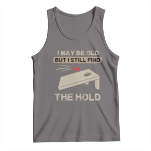 I May Be Old But I Still Find The Hole Cornhole Tank Top Funny Old Man Saying TS10 Deep Heather Print Your Wear