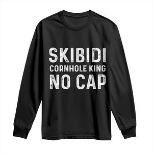 Cornhole King Long Sleeve Shirt No Cap Funny Bean Bag Toss Game TS10 Black Print Your Wear