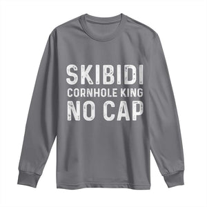 Cornhole King Long Sleeve Shirt No Cap Funny Bean Bag Toss Game TS10 Charcoal Print Your Wear