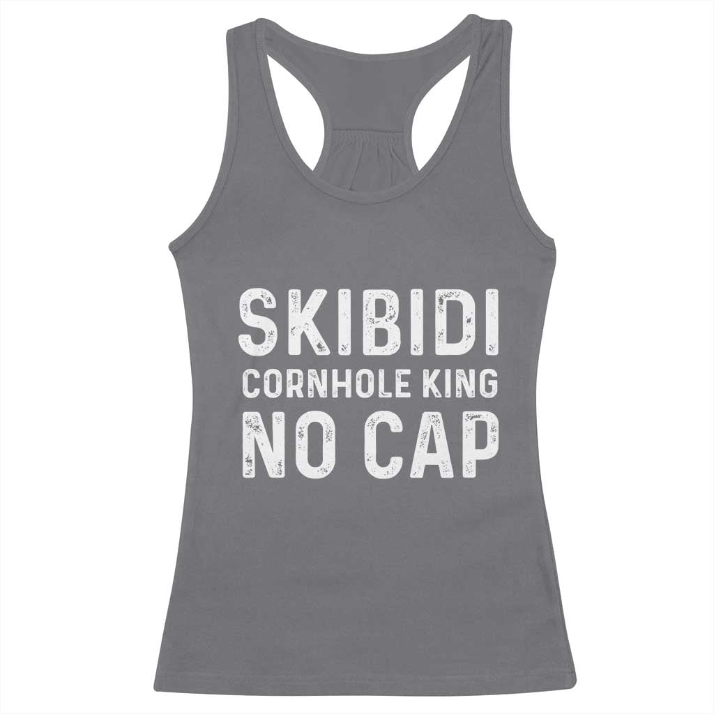 Cornhole King Racerback Tank Top No Cap Funny Bean Bag Toss Game TS10 Charcoal Print Your Wear