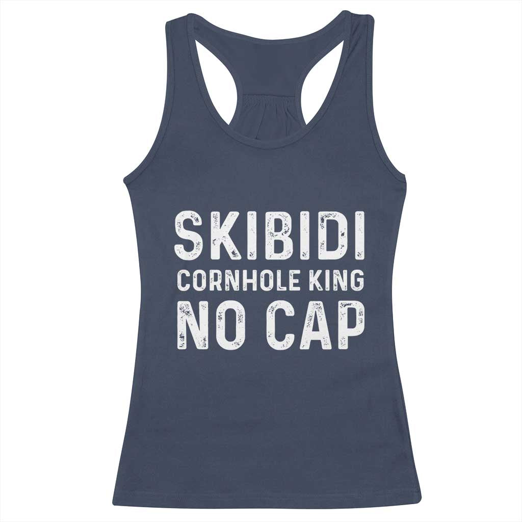 Cornhole King Racerback Tank Top No Cap Funny Bean Bag Toss Game TS10 Navy Print Your Wear